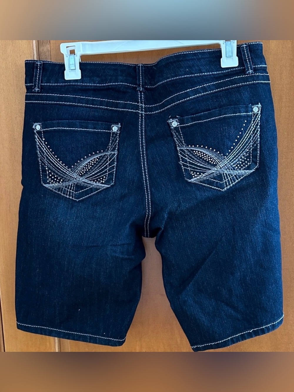 Nine West Denim Bermuda Shorts Womens 10 29 Dark Wash Stretch Cuff